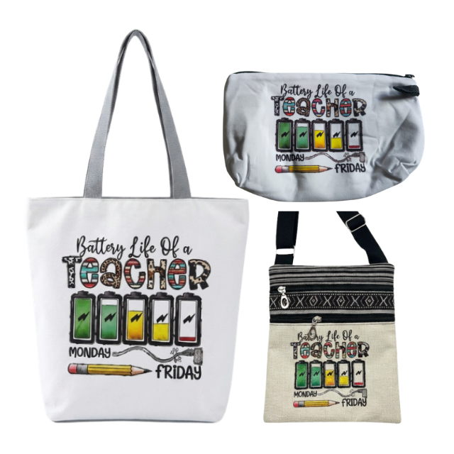 3 Piece Teacher Appreciation Gift Bag Set - Battery Life Of A Teacher