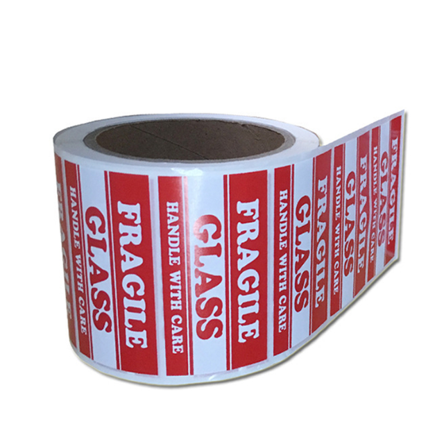 2PK Combo Fragile Handle with Care 5x8cm & Fragile Glass 3cm Sticker Rolls
