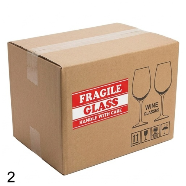 Fragile Glass Handle With Care Sticker Roll 5x8cm 500pc