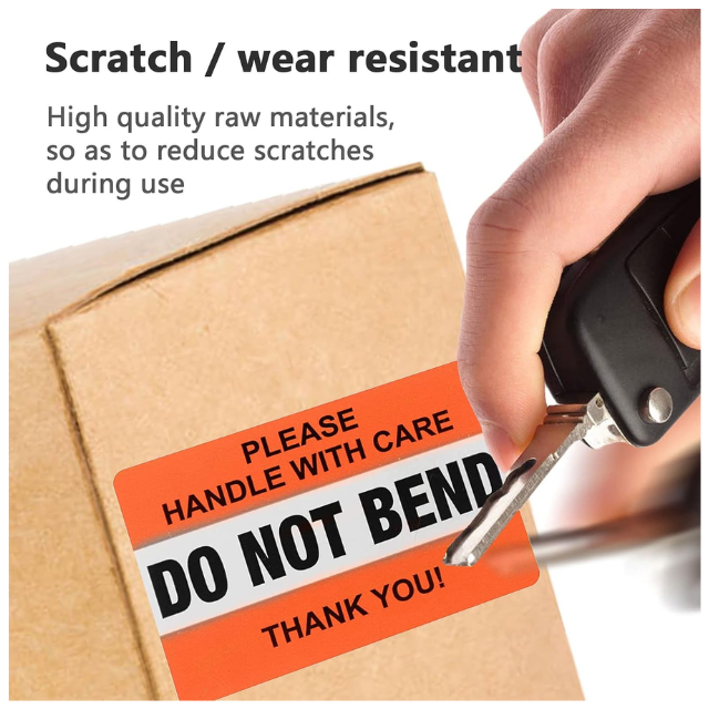 2PK Combo Do Not Bend & Fragile Warning Labels Sticker Roll 5x8cm- 500p/r