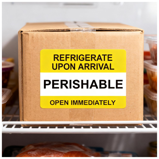 Refrigerate Perishable Food Safety Labels Sticker Roll 5x8cm 500pc