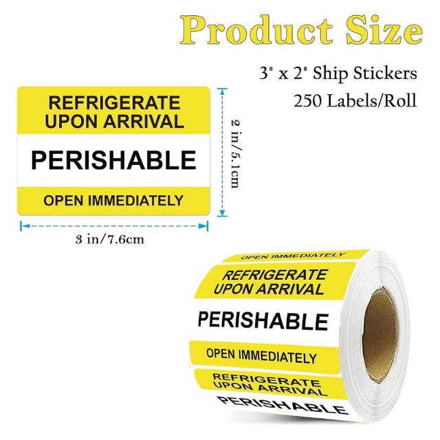 2PK Combo Food Safety Labels & Fragile Handle with Care Sticker Roll 500p/r