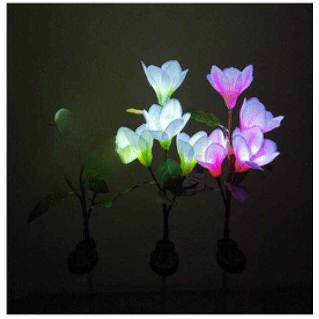 2Pack Flower Design Solar Light Garden Outdoor Patio Decorative Colour