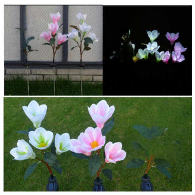 2Pack Flower Design Solar Light Garden Outdoor Patio Decorative Colour