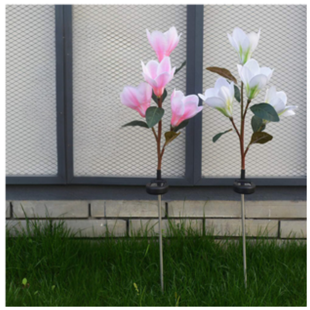 2Pack Flower Design Solar Light Garden Outdoor Patio Decorative Colour