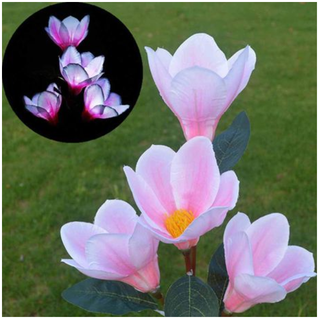 2Pack Flower Design Solar Light Garden Outdoor Patio Decorative Colour