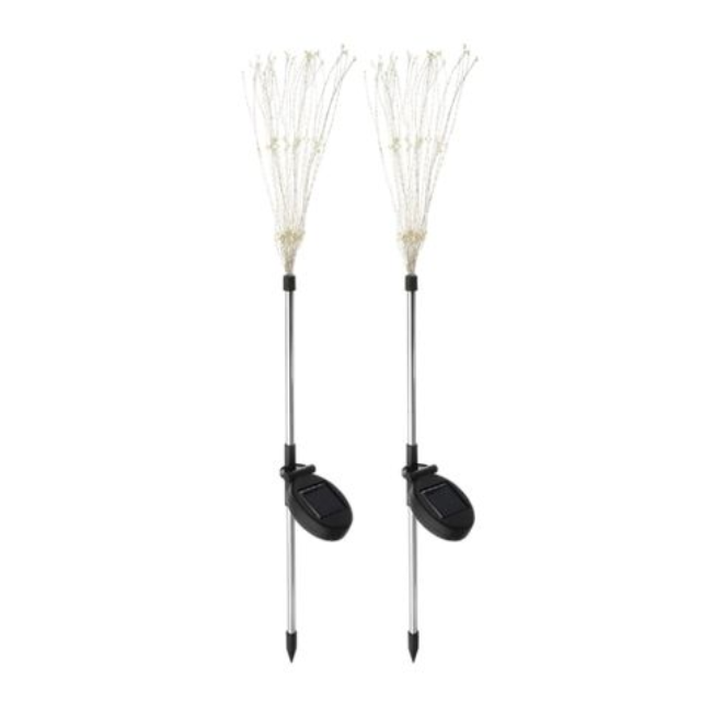 Solar Waterproof LED Firework lights Starburst Lights Garden Stake 2 Piece