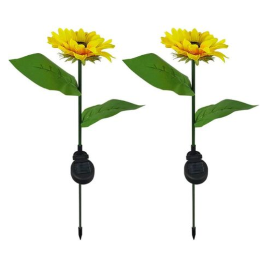2 Pack Sunflower Solar Garden Decorative Lights Outdoor LED