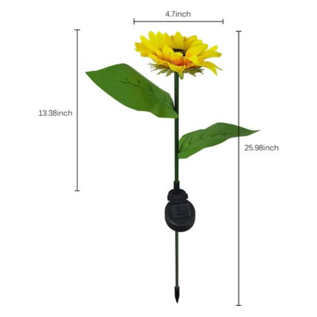 2 Pack Sunflower Solar Garden Decorative Lights Outdoor LED