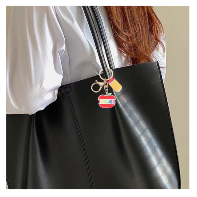 Teacher Appreciation Gift Keyrings with Variety Charms Pencil Novelty