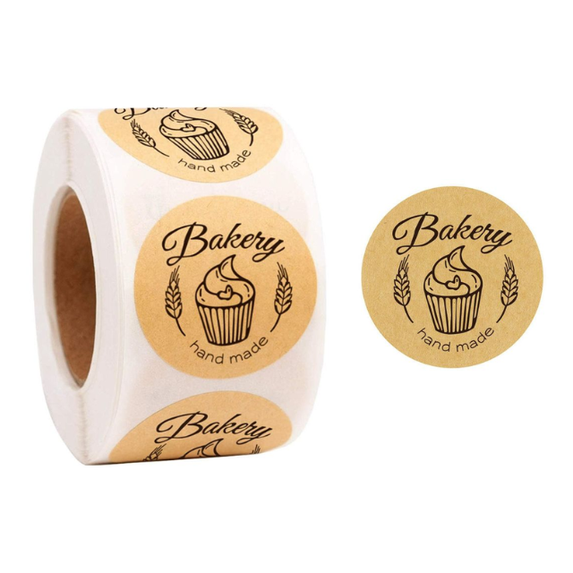2PK Combo Kraft Bakery & hand made Business stickers florist gift -1000 pieces