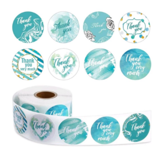 Pastel shade multi-design thank you stickers for small businesses