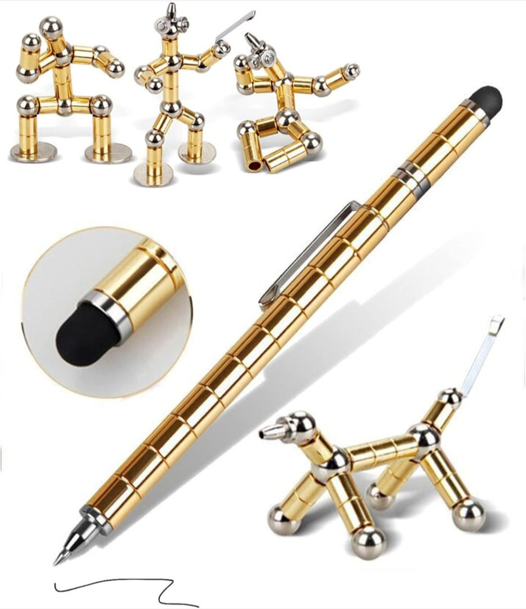 Magnetic Polar Fidget Pen- Gold