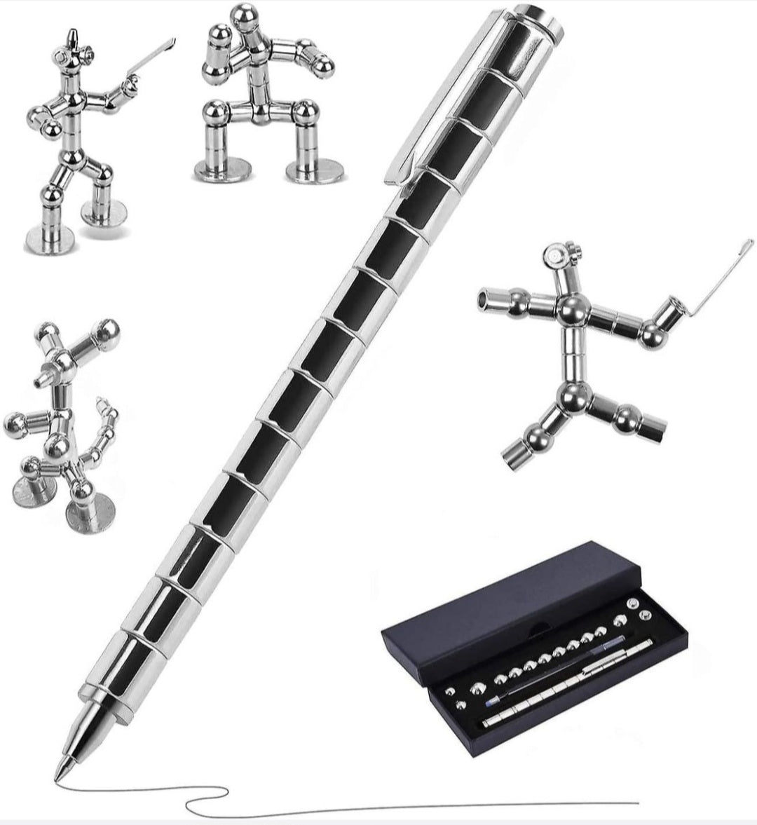 Magnetic Polar Fidget Pen- Silver