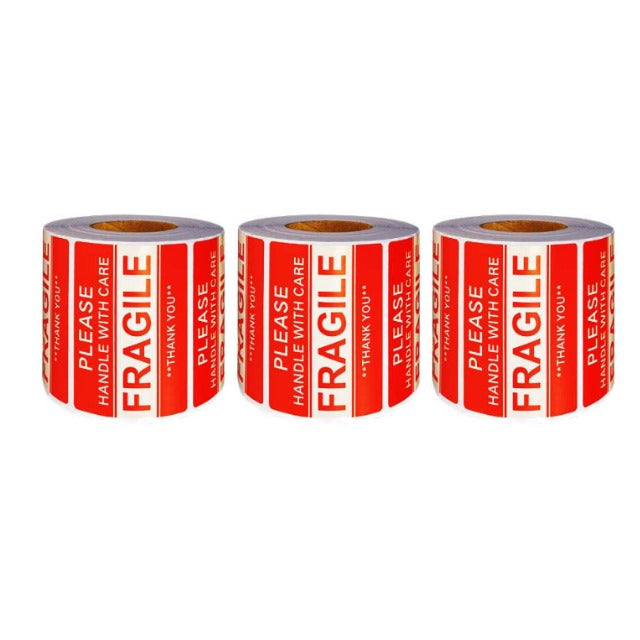 Fragile Stickers 1500 pcs -3 Rolls