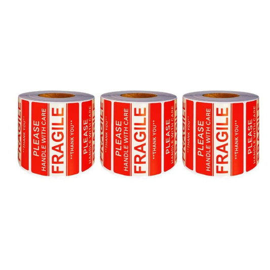 Fragile Stickers 1500 pcs -3 Rolls
