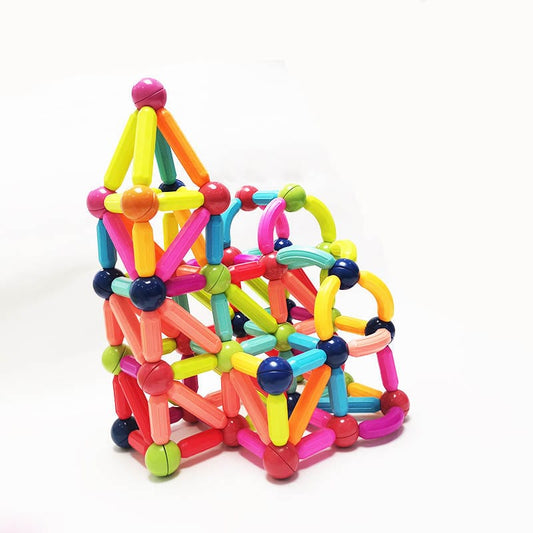 Educational 64 Pieces Magnetic Rod Building Blocks