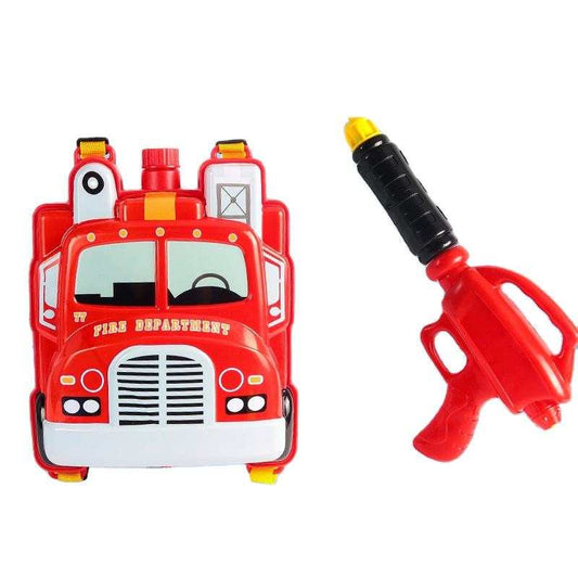 Kids Fireman Truck Pretend Play Water Gun Hose Backpack