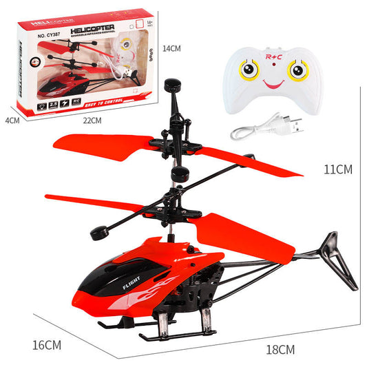 Flying Helicopter Remote Control Rechargeable with Infra Red Sensor 3 Color - Red