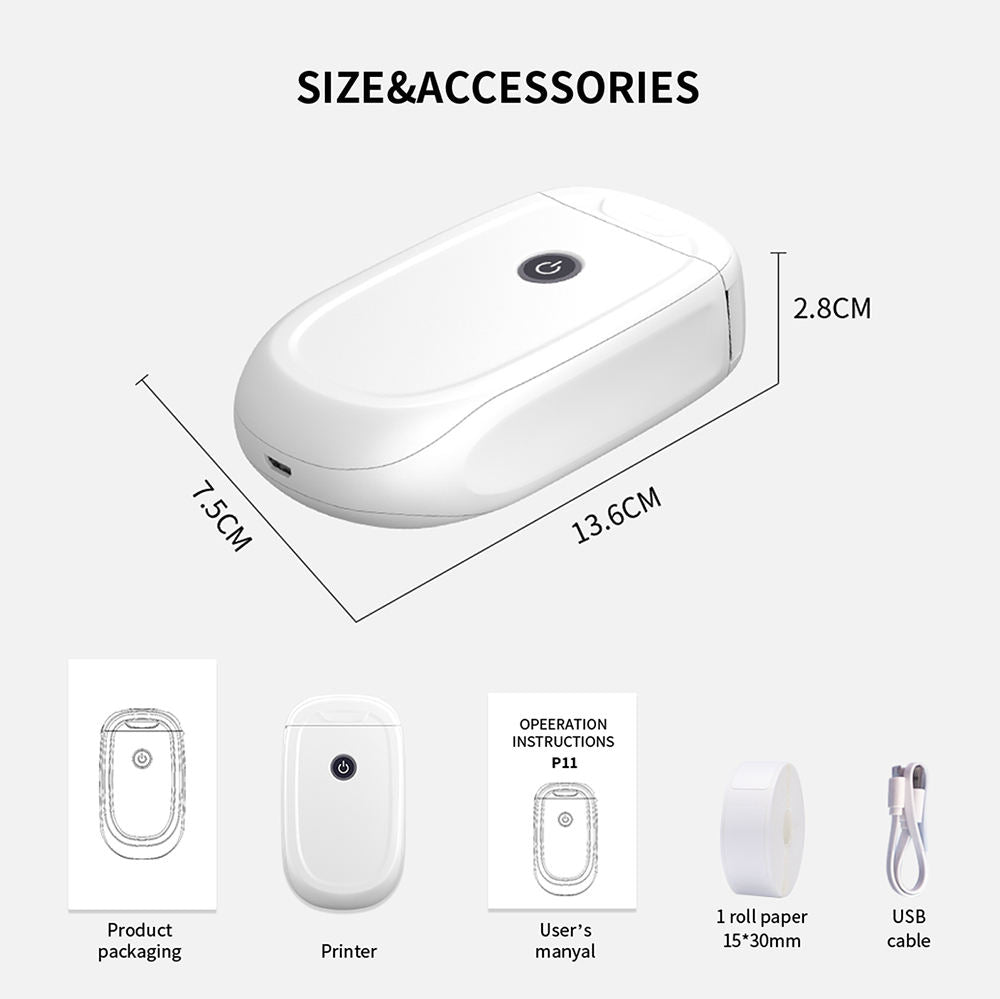 Thermal Label Printer L11 Bluetooth Portable