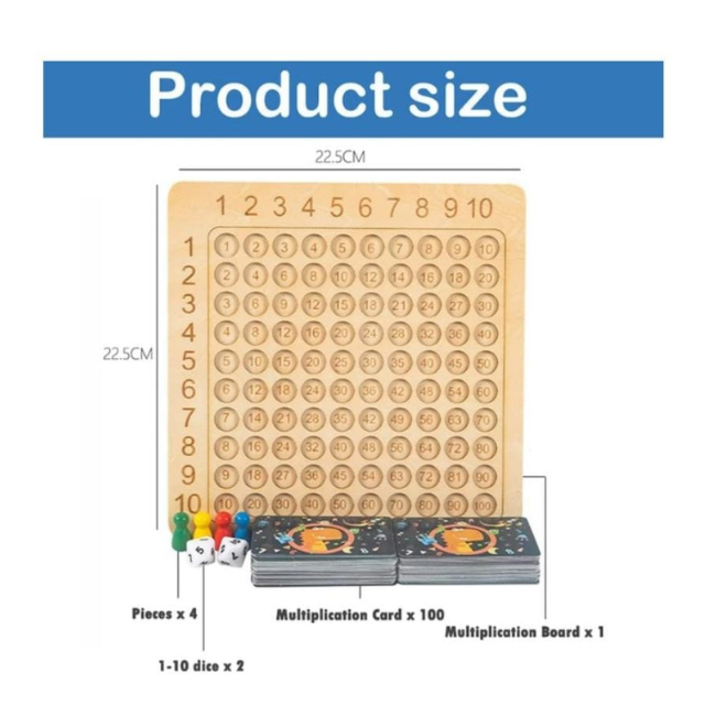 Maths Multiplication Recognition Wooden Board Game