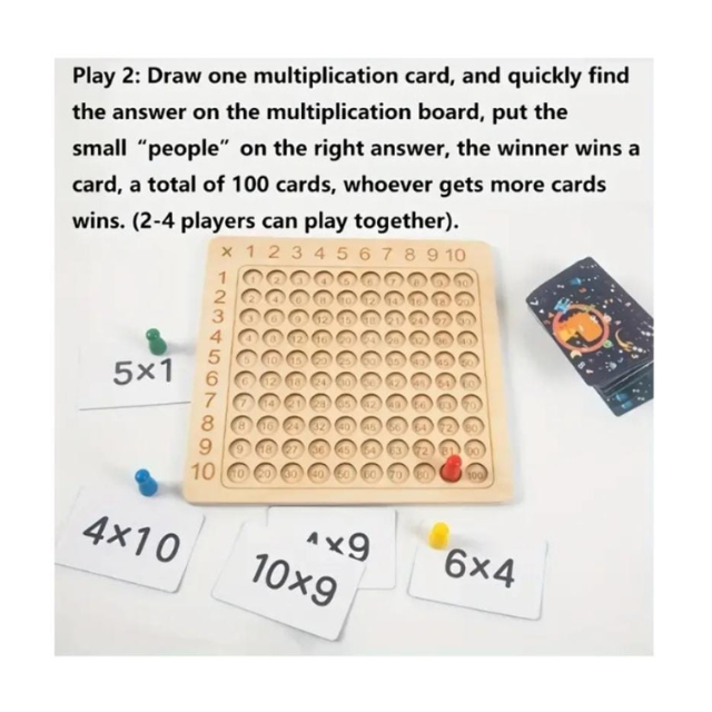 Maths Multiplication Recognition Wooden Board Game