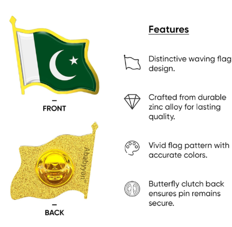 Pakistan Asia National Flag Lapel Pin