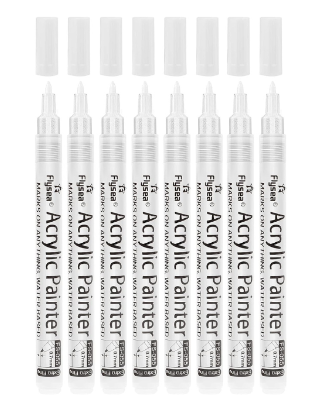 8 White Acrylic Permanent Marker Pen