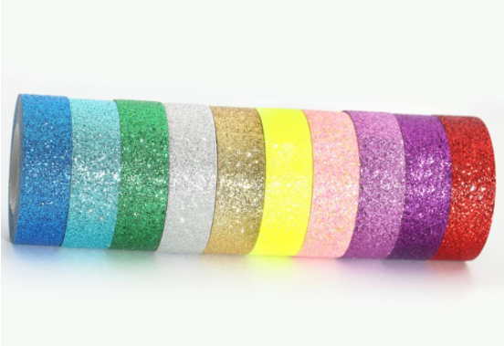 12 Sparkly Glitter Washi Tapes - 5M