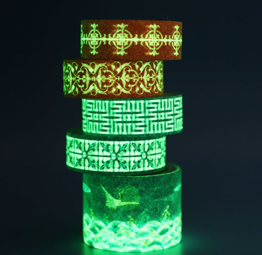 5 Glow In Dark Pattern Washi Tape - 2M