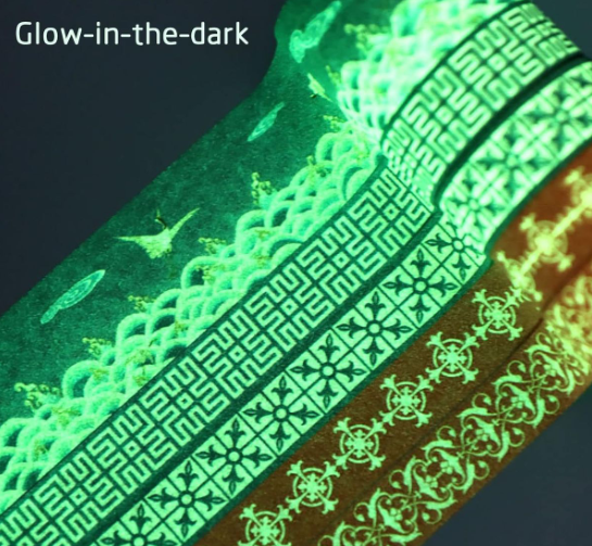 5 Glow In Dark Pattern Washi Tape - 2M