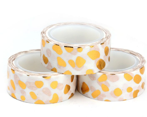 3 Gold Dotty & White Washi Tape