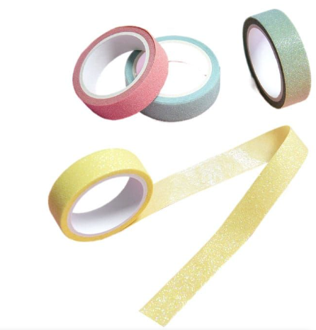 18 Macaron Glitter Washi Tape- 2M