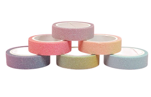 18 Macaron Glitter Washi Tape- 2M