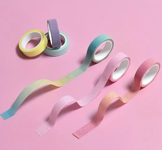 18 Macaron Glitter Washi Tape- 2M
