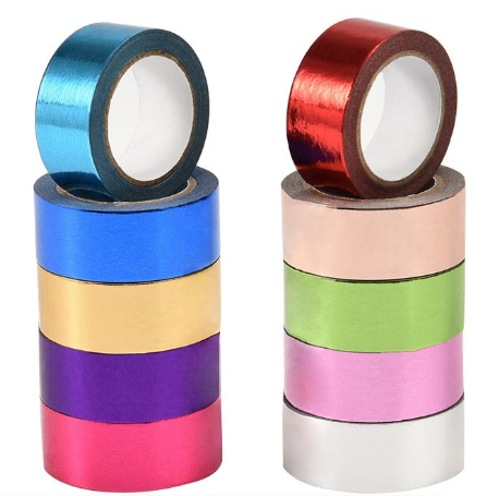 10 Metallic Colour Washi Tape -5M