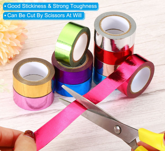 10 Metallic Colour Washi Tape -5M