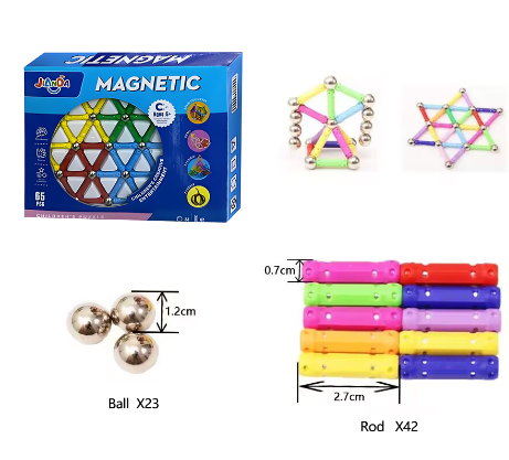 Magnetic Building Construction Toy Set Sticks and Balls Educational Kids