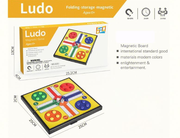 Ludo Classic Board Game Magnetic Board Kids Travel Fun