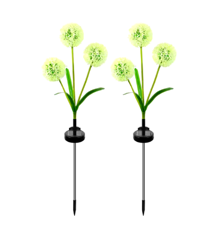 2 Pack Dandelion Solar Decorative Light Outdoor Garden Patio Multicolor