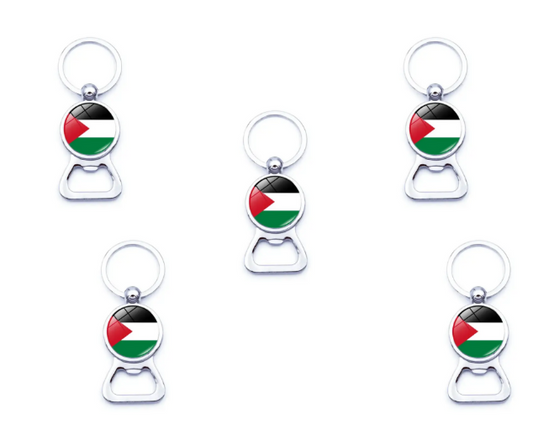 5 Pack 2 in 1 Bottle Opener and Keyring Palestine Flag Design