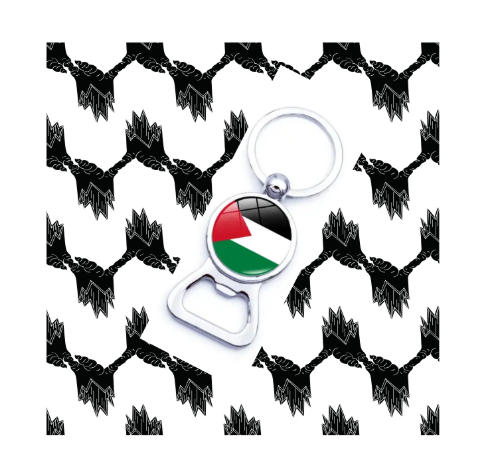 5 Pack 2 in 1 Bottle Opener and Keyring Palestine Flag Design