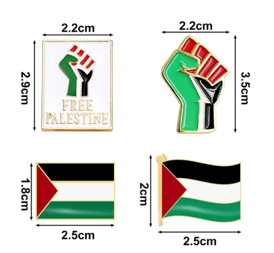 7 pack Lapel Pin Palestine Flag Solidarity Signs Novelty Gift Enamel Badge