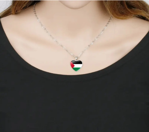 5 Pack Women Silver Stainless steel Palestine Pendant Necklace Gift Novelty