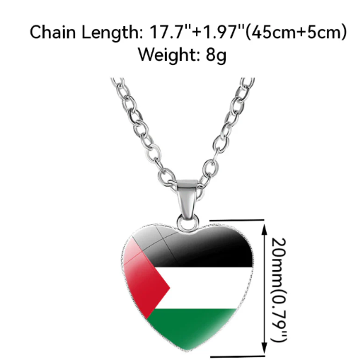 5 Pack Women Silver Stainless steel Palestine Pendant Necklace Gift Novelty