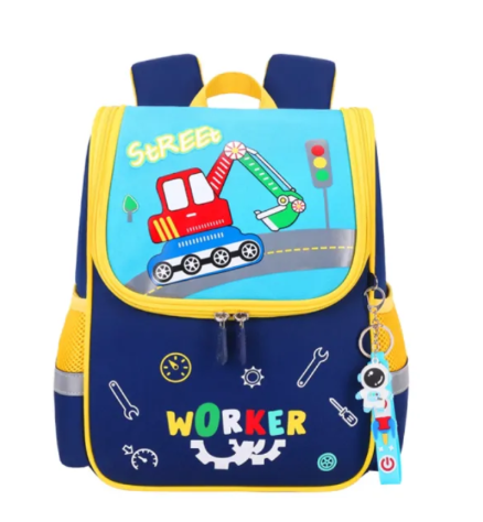 Preschool Toddler Boys Construction Theme Backpack School Multi Compartment