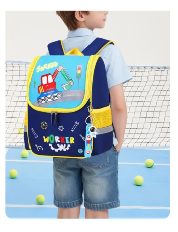 Preschool Toddler Boys Construction Theme Backpack School Multi Compartment