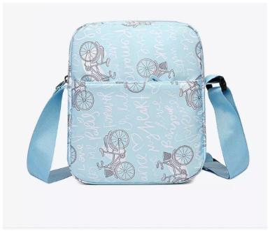 3 Piece Boy/Girl Bicycle Print Backpack Set Pencil Case Lunch Bag School - Blue Bicycle