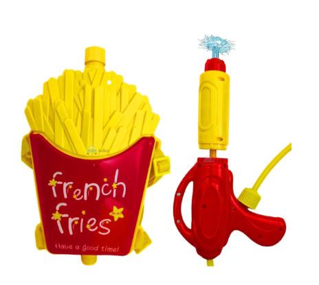 Kids Red French Fries Design Water Gun Hose Tank Backpack
