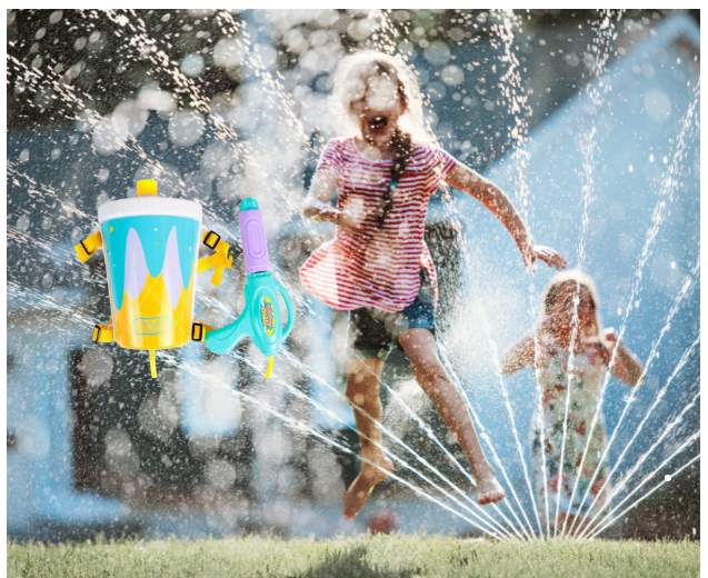 Kids BlueBottle Drink Shape play Water Gun Hose Tank Backpack
